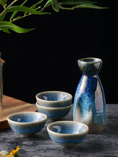 日式古风酒具套装喝白酒盅陶瓷烈酒杯清酒杯壶复古家用酒盏品茗杯